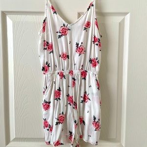 White Floral Romper